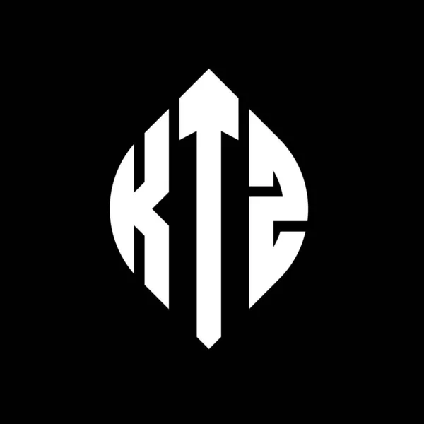 Ktz Circle Letter Logo Design Circle Ellipse Shape Ktz Ellipse — Stok Vektör