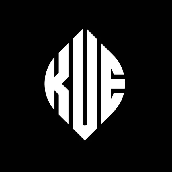 Σχεδιασμός Λογότυπου Γράμματα Kue Κύκλο Και Σχήμα Έλλειψης Kue Ελλειπτικά — Διανυσματικό Αρχείο