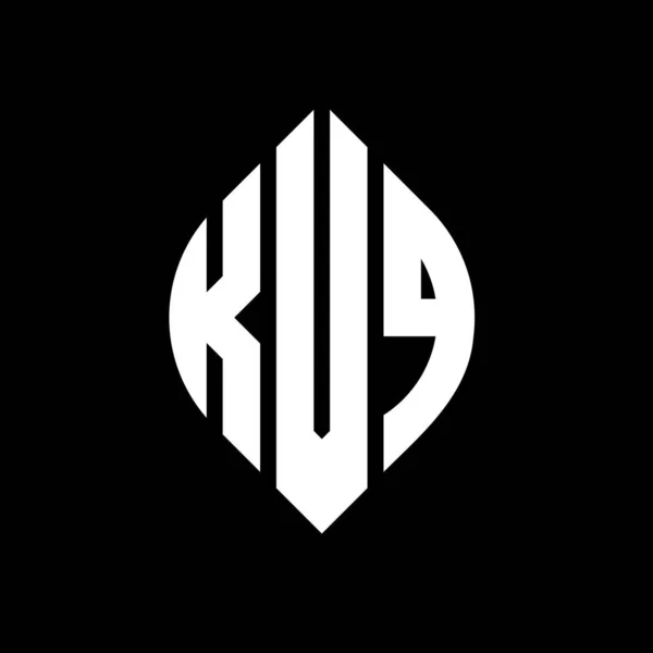 Kvq Circle Letter Logo Design Circle Ellipse Shape Kvq Ellipse — стоковый вектор