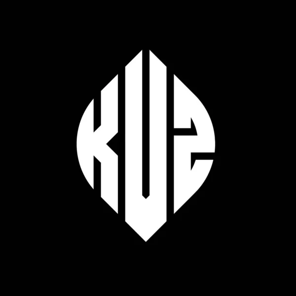 Kvz Circle Letter Logo Design Circle Ellipse Shape Kvz Ellipse — Stock Vector