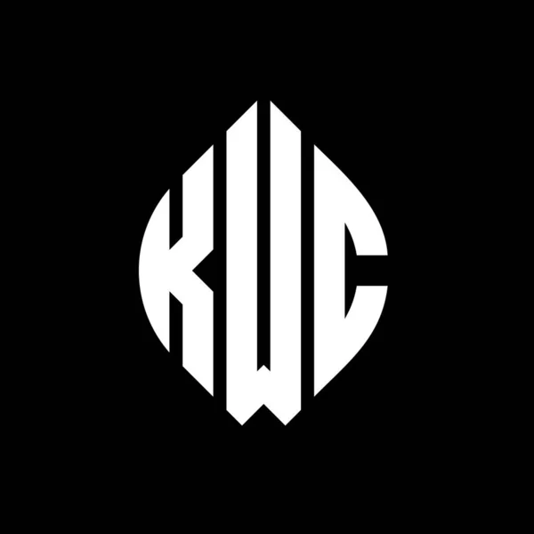 Kwc Circle Letter Logo Design Circle Ellipse Shape Kwc Ellipse — Stock Vector