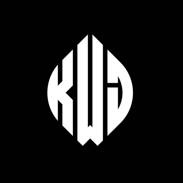 Kwj Circle Letter Logo Design Circle Ellipse Shape Kwj Ellipse — Stockvektor
