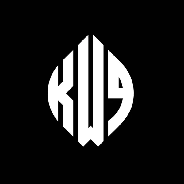 Дизайн Логотипа Круга Kwq Формой Круга Эллипса Буквы Эллипса Kwq — стоковый вектор
