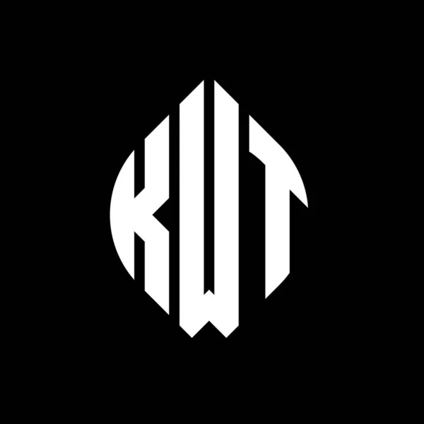 Kwt Circle Letter Logo Design Circle Ellipse Shape Kwt Ellipse — Vetor de Stock