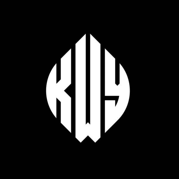Kwy Σχέδιο Λογότυπο Γράμμα Κύκλο Κύκλο Και Σχήμα Έλλειψης Kwy — Διανυσματικό Αρχείο