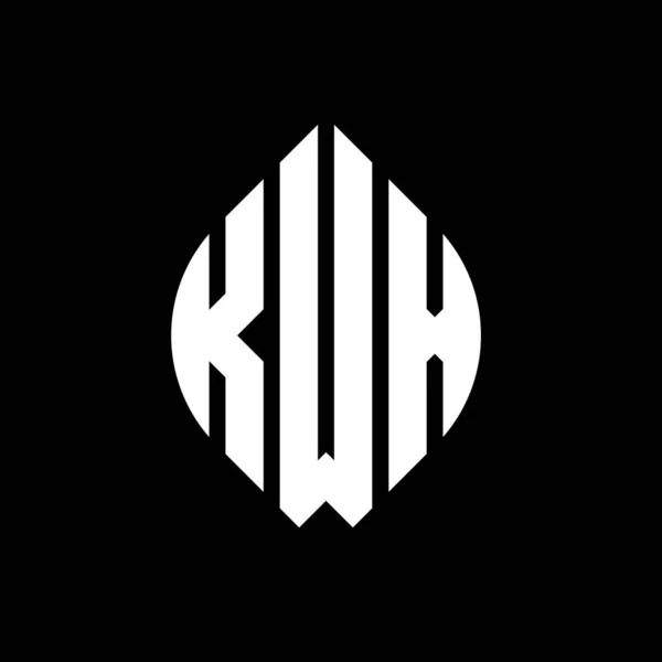 Дизайн Логотипа Круга Kwx Кружком Эллипсом Буквы Эллипса Kwx Типографским — стоковый вектор