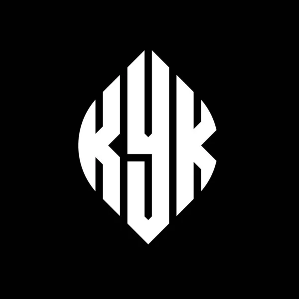 Kyk Circle Letter Logo Design Circle Ellipse Shape Kyk Ellipse — Stock vektor