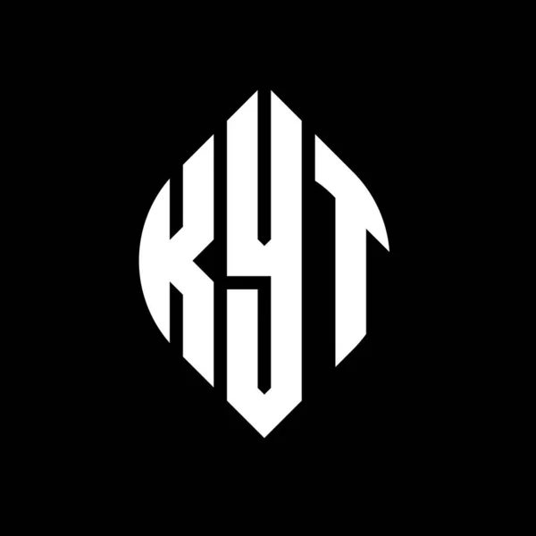 Çember Elips Şekilli Kyt Daire Harf Logosu Tasarımı Tipografik Biçimli — Stok Vektör