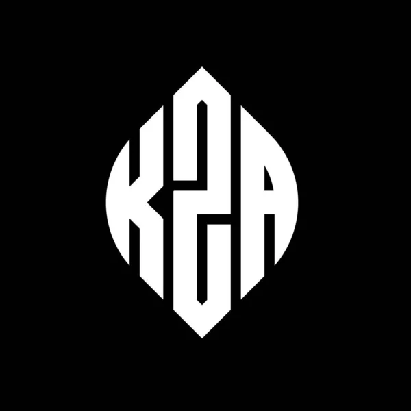 Kza Circle Letter Logo Design Circle Ellipse Shape Kza Ellipse — Stock Vector