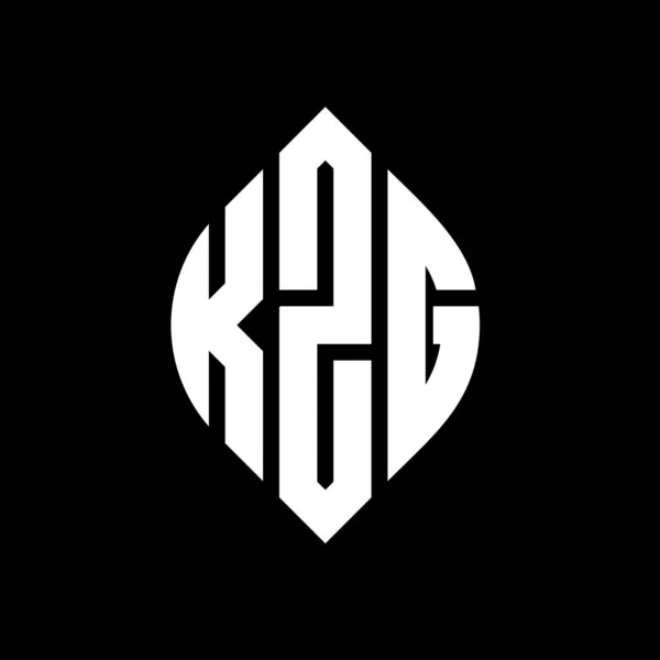 Kzg Circle Letter Logo Design Circle Ellipse Shape Kzg Ellipse — Stock Vector