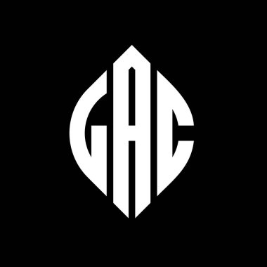 Dairesel ve elips şekilli LAC daire harf logosu tasarımı. Tipografik tarzda LAC elips harfleri. Üç baş harf daire şeklinde bir logo oluşturuyor. LAC Çember Amblemi Soyut Monogram Harf İşaretleme Vektörü.