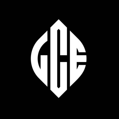 Çember ve elips şekilli LCE daire harf logosu tasarımı. Tipografik biçimli LCE elips harfleri. Üç baş harf daire şeklinde bir logo oluşturuyor. LCE Çember Amblemi Soyut Monogram Harf İşaretleyici Vektörü.