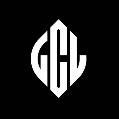 Çember ve elips şekilli LCL daire harf logosu tasarımı. Tipografik biçimli LCL elips harfleri. Üç baş harf daire şeklinde bir logo oluşturuyor. LCL Çember Amblemi Soyut Monogram Harf İşaretleyici Vektörü.