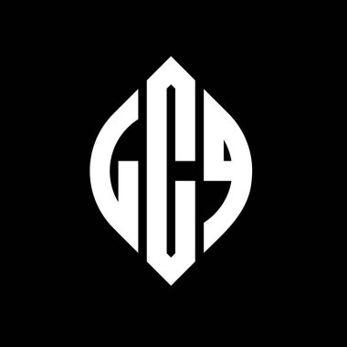Çember ve elips şekilli LCQ daire harf logosu tasarımı. Tipografik biçimli LCQ elips harfleri. Üç baş harf daire şeklinde bir logo oluşturuyor. LCQ Çemberi Amblemi Soyut Monogram Harf İşaretleyici Vektörü.