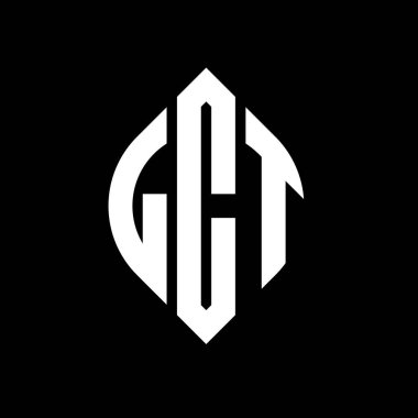 Çember ve elips şekilli LCT daire harf logosu tasarımı. Tipografik biçimli LCT elips harfleri. Üç baş harf daire şeklinde bir logo oluşturuyor. LCT Çemberi Amblemi Soyut Monogram Harf İşaretleme Vektörü.