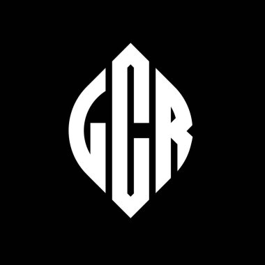 Çember ve elips şekilli LCR daire harf logosu tasarımı. Tipografik biçimli LCR elips harfleri. Üç baş harf daire şeklinde bir logo oluşturuyor. LCR Çember Amblemi Soyut Monogram Harf İşaretleyici Vektörü.