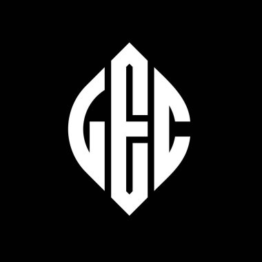 Çember ve elips şekilli LEC daire harf logosu tasarımı. Tipografik biçimli LEC elips harfleri. Üç baş harf daire şeklinde bir logo oluşturuyor. LEC Çember Amblemi Soyut Monogram Harf İşaretleme Vektörü.