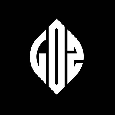 Daire ve elips şekilli LDZ daire harf logosu tasarımı. Typographic tarzında LDZ elips harfleri. Üç baş harf daire şeklinde bir logo oluşturuyor. LDZ Çember Amblemi Soyut Monogram Harf İşaretleyici Vektörü.