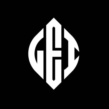 Çember ve elips şekilli LEI daire harf logosu tasarımı. LEI elips harfleri tipografik tarzda. Üç baş harf daire şeklinde bir logo oluşturuyor. LEI Çember Amblemi Soyut Monogram Harf İşaretleme Vektörü.