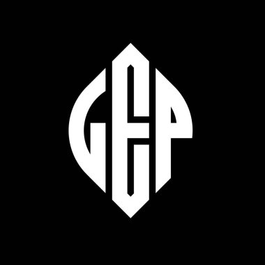 Çember ve elips şekilli LEP daire harf logosu tasarımı. Tipografik biçimli LEP elips harfleri. Üç baş harf daire şeklinde bir logo oluşturuyor. LEP Çember Amblemi Soyut Monogram Harf İşaretleyici Vektörü.