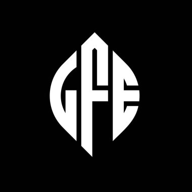Çember ve elips şekilli LFE daire harf logosu tasarımı. Tipografik tarzda LFE elips harfleri. Üç baş harf daire şeklinde bir logo oluşturuyor. LFE Çemberi Amblemi Soyut Monogram Harf İşaretleme Vektörü.