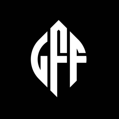 Çember ve elips şekilli LFF daire harf logosu tasarımı. Tipografik tarzda LFF elips harfleri. Üç baş harf daire şeklinde bir logo oluşturuyor. LFF Çember Amblemi Soyut Monogram Harf İşaretleme Vektörü.