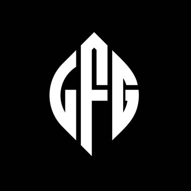 Çember ve elips şekilli LFG daire harf logosu tasarımı. Tipografik biçimli LFG elips harfleri. Üç baş harf daire şeklinde bir logo oluşturuyor. LFG Çemberi Amblemi Soyut Monogram Harf İşareti Vector.LFG daire harfli logo tasarımı daire ve ellip