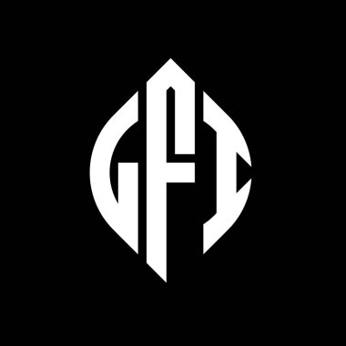 Çember ve elips şekilli LFI daire harf logosu tasarımı. LFI elips harfleri tipografik tarzda. Üç baş harf daire şeklinde bir logo oluşturuyor. LFI Çember Amblemi Soyut Monogram Harf İşaretleyici Vektörü.