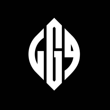 Çember ve elips şekilli LGQ daire harf logosu tasarımı. Tipografik biçimli LGQ elips harfleri. Üç baş harf daire şeklinde bir logo oluşturuyor. LGQ Çember Amblemi Soyut Monogram Harf İşaretleyici Vektörü.