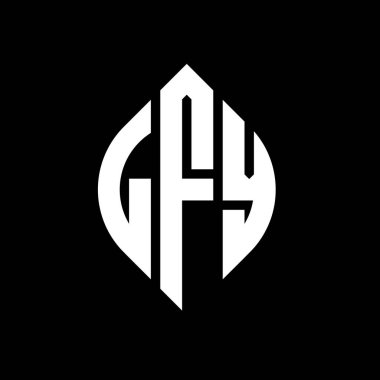 Çember ve elips şekilli LFY daire harf logosu tasarımı. Tipografik biçimli LFY elips harfleri. Üç baş harf daire şeklinde bir logo oluşturuyor. LFY Çember Amblemi Soyut Monogram Harf İşaretleyici Vektörü.