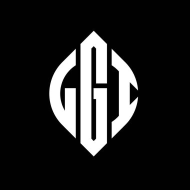 Çember ve elips şekilli LGI daire harf logosu tasarımı. LGI elips harfleri tipografik tarzda. Üç baş harf daire şeklinde bir logo oluşturuyor. LGI Çember Amblemi Soyut Monogram Harf İşaretleyici Vektörü.