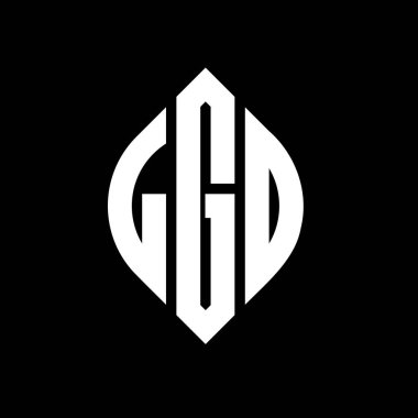 Çember ve elips şekilli LGO daire harf logosu tasarımı. LGO elips harfleri tipografik tarzda. Üç baş harf daire şeklinde bir logo oluşturuyor. LGO Çember Amblemi Soyut Monogram Harf İşaretleme Vektörü.
