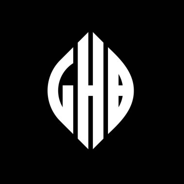 Çember ve elips şekilli LHB daire harf logosu tasarımı. Tipografik biçimli LHB elips harfleri. Üç baş harf daire şeklinde bir logo oluşturuyor. LHB Çember Amblemi Soyut Monogram Harf İşaretleyici Vektörü.