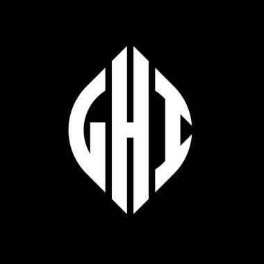 Çember ve elips şekilli LHI daire harf logosu tasarımı. Tipografik tarzda LHI elips harfleri. Üç baş harf daire şeklinde bir logo oluşturuyor. LHI Çember Amblemi Soyut Monogram Harf İşaretleme Vektörü.