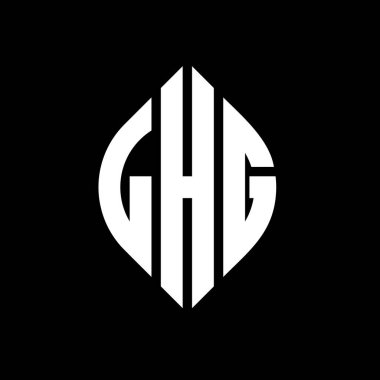 Çember ve elips şekilli LHG daire harf logosu tasarımı. Tipografik biçimli LHG elips harfleri. Üç baş harf daire şeklinde bir logo oluşturuyor. LHG Çember Amblemi Soyut Monogram Harf İşaretleyici Vektörü.