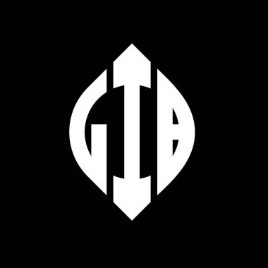Çember ve elips şekilli LIB daire harf logosu tasarımı. LIB elips harfleri tipografik tarzda. Üç baş harf daire şeklinde bir logo oluşturuyor. LIB Çemberi Amblemi Soyut Monogram Harf İşaretleyici Vektörü.