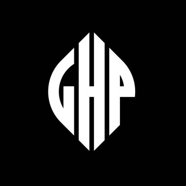 Çember ve elips şekilli LHP daire harf logosu tasarımı. Tipografik biçimli LHP elips harfleri. Üç baş harf daire şeklinde bir logo oluşturuyor. LHP Çemberi Amblemi Soyut Monogram Harf İşareti Vektörü. Çember ve ellip ile LHP daire harfli logo tasarımı