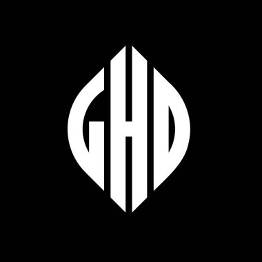 Çember ve elips şekilli LHO daire harf logosu tasarımı. Tipografik biçimli LHO elips harfleri. Üç baş harf daire şeklinde bir logo oluşturuyor. LHO Çember Amblemi Soyut Monogram Harf İşaretleyici Vektörü.