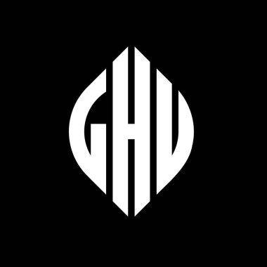 Çember ve elips şekilli LHU daire harf logosu tasarımı. LHU elips harfleri tipografik tarzda. Üç baş harf daire şeklinde bir logo oluşturuyor. LHU Çember Amblemi Soyut Monogram Harf İşaretleyici Vektörü.