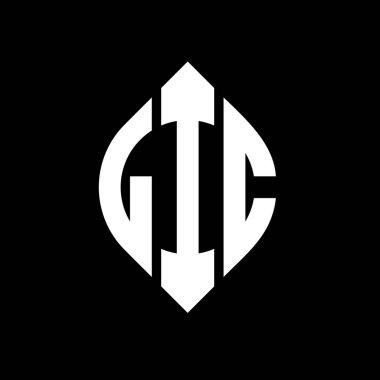 Çember ve elips şekilli LIC daire harf logosu tasarımı. LIC elips harfleri tipografik tarzda. Üç baş harf daire şeklinde bir logo oluşturuyor. LIC Çember Amblemi Soyut Monogram Harf İşaretleyici Vektörü.