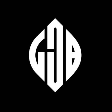 Çember ve elips şekilli LJB daire harf logosu tasarımı. Tipografik biçimli LJB elips harfleri. Üç baş harf daire şeklinde bir logo oluşturuyor. LJB Çember Amblemi Soyut Monogram Harf İşaretleyici Vektörü.