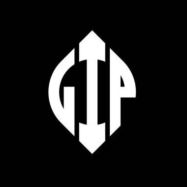 Çember ve elips şekilli LIP daire harf logosu tasarımı. LIP elips harfleri tipografik tarzda. Üç baş harf daire şeklinde bir logo oluşturuyor. LIP Çember Amblemi Soyut Monogram Harf İşaretleyici Vektörü.