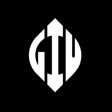 Daire ve elips şekilli LIV daire harf logosu tasarımı. LIV elips harfleri tipografik tarzda. Üç baş harf daire şeklinde bir logo oluşturuyor. LIV Çemberi Amblemi Soyut Monogram Harf İşaretleyici Vektörü.