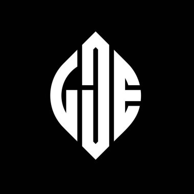 Çember ve elips şekilli LJE daire harf logosu tasarımı. Tipografik biçimli LJE elips harfleri. Üç baş harf daire şeklinde bir logo oluşturuyor. LJE Çember Amblemi Soyut Monogram Harf İşaretleyici Vektörü.