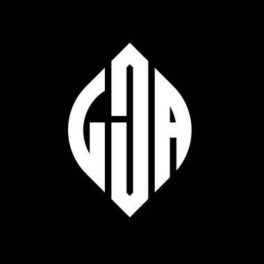 Çember ve elips şekilli LJA daire harfli logo tasarımı. Tipografik tarzda LJA elips harfleri. Üç baş harf daire şeklinde bir logo oluşturuyor. LJA Çember Amblemi Soyut Monogram Harf İşaretleyici Vektörü.