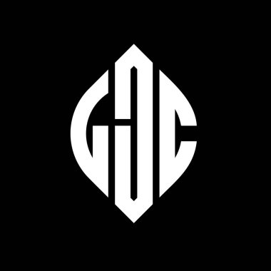 Çember ve elips şekilli LJC daire harf logosu tasarımı. Tipografik biçimli LJC elips harfleri. Üç baş harf daire şeklinde bir logo oluşturuyor. LJC Çember Amblemi Soyut Monogram Harf İşaretleyici Vektörü.