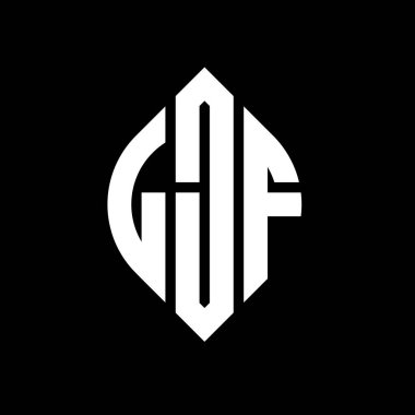 Çember ve elips şekilli LJF daire harf logosu tasarımı. Tipografik biçimli LJF elips harfleri. Üç baş harf daire şeklinde bir logo oluşturuyor. LJF Çember Amblemi Soyut Monogram Harf İşaretleyici Vektörü.
