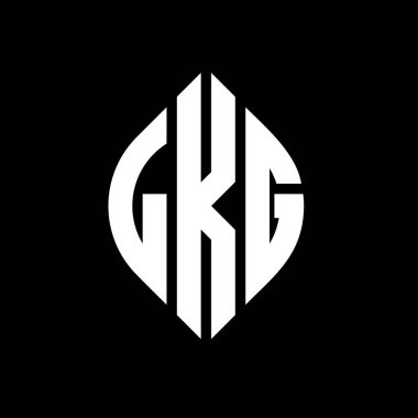Çember ve elips şekilli LKG daire harf logosu tasarımı. Tipografik biçimli LKG elips harfleri. Üç baş harf daire şeklinde bir logo oluşturuyor. LKG Çember Amblemi Soyut Monogram Harf İşaretleyici Vektörü.