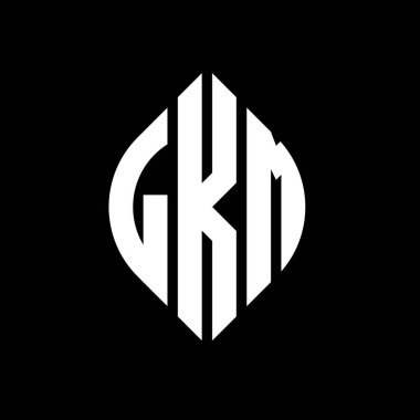 Çember ve elips şekilli LKM daire harf logosu tasarımı. Tipografik biçimli LKM elips harfleri. Üç baş harf daire şeklinde bir logo oluşturuyor. LKM Çemberi Amblemi Soyut Monogram Harf İşaretleme Vektörü.