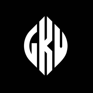 Çember ve elips şekilli LKV daire harf logosu tasarımı. Tipografik biçimli LKV elips harfleri. Üç baş harf daire şeklinde bir logo oluşturuyor. LKV Çember Amblemi Soyut Monogram Harf İşaretleyici Vektörü.